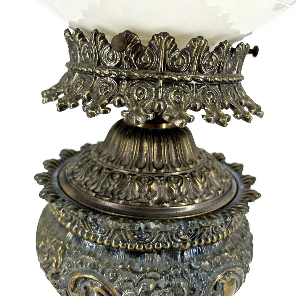 1971 EF Industries Table Lamp #145 Victorian Banquet Globe Hollywood‎ Regency